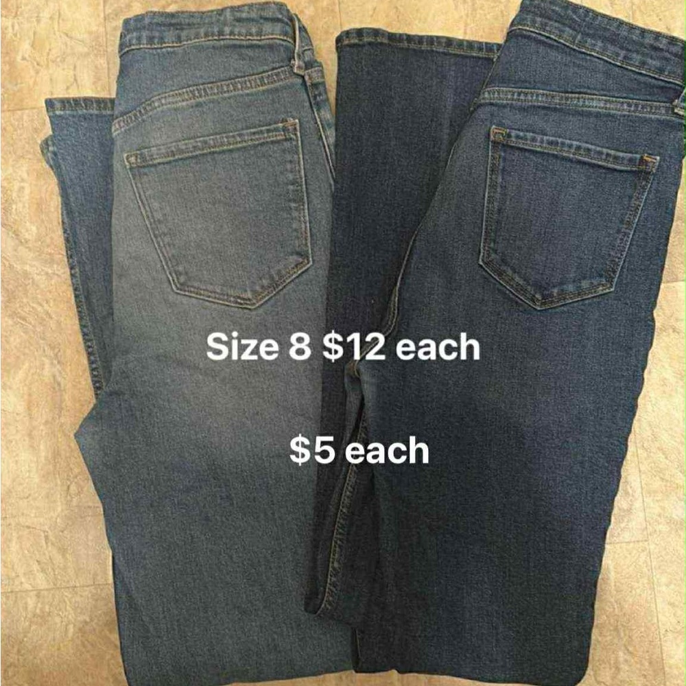 Old Navy Women's Boot Cut Jeans - Dark Blue and Light Blue
